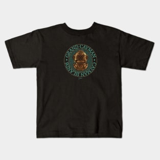 Grand Cayman, Cayman Islands, Vintage Diving Helmet Kids T-Shirt